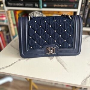 Badgley Mischka Navy Quilted Crossbody Bag